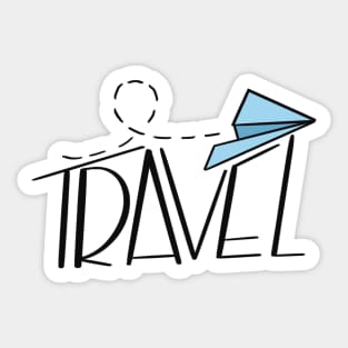 Travel Paper-plane Design Sticker